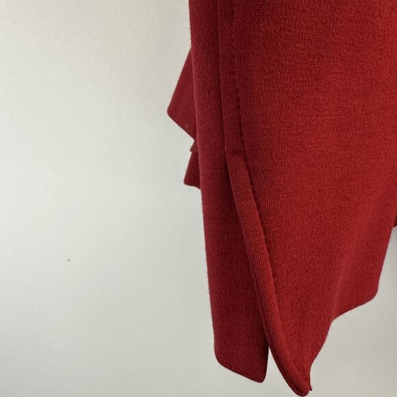 Talbots Womens Blazer Jacket Size 12 Solid Red Button Pockets Stretch Wool Blend - Picture 4 of 13